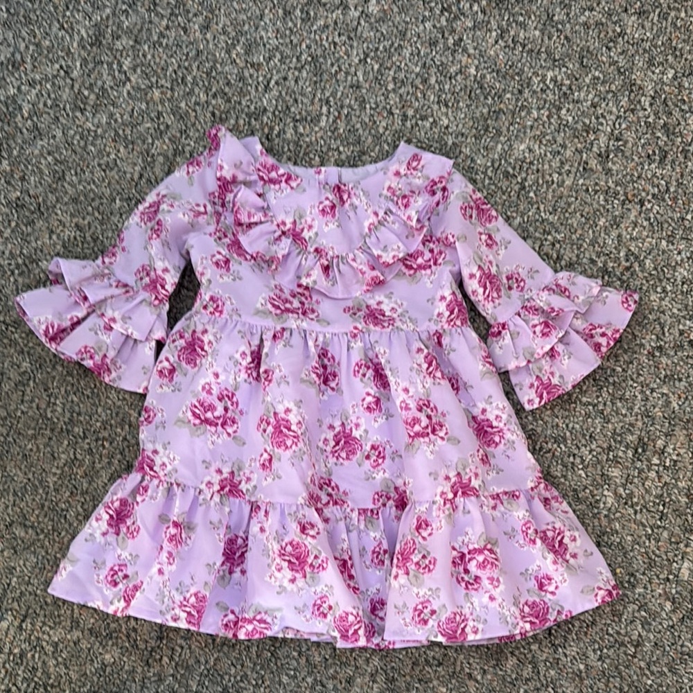 Janie & Jack Wildbloom Floral Ruffle Dress, sz 2T